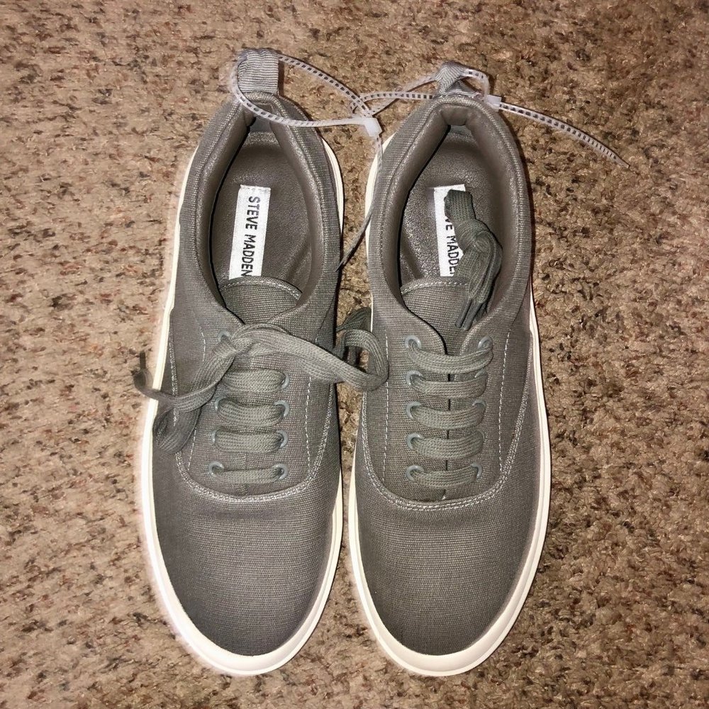 Steve Madden Coolgate Sneakers Mens 8.5 Like New Canvas Gary - Picture 3 of 12